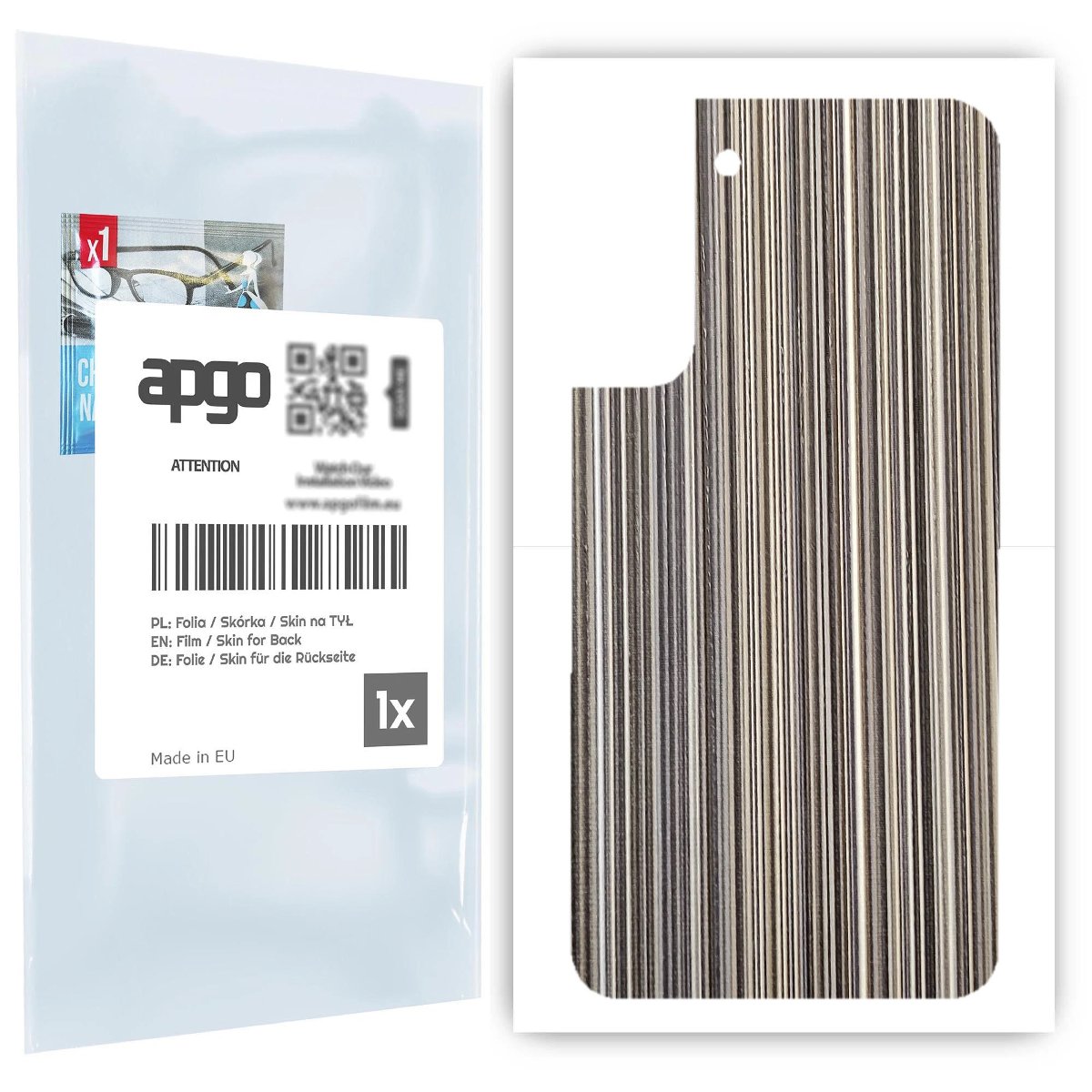 Folia naklejka skórka strukturalna na TYŁ do Samsung Galaxy S22 Plus -  Tkanina Paski Mix - apgo SKINS