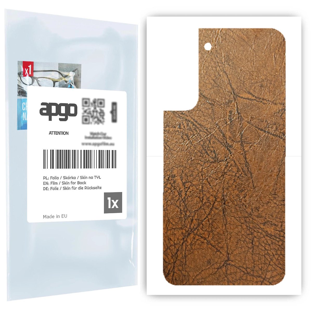 Folia naklejka skórka strukturalna na TYŁ do Samsung Galaxy S22 Plus -  Skóra Vintage - apgo SKINS