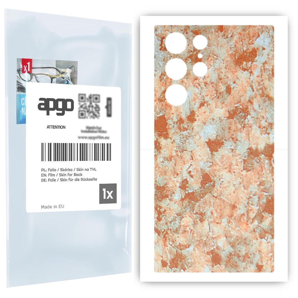 Folia naklejka skórka strukturalna na TYŁ do Samsung Galaxy S22 Ultra -  Kamień Piaskowiec - apgo SKINS