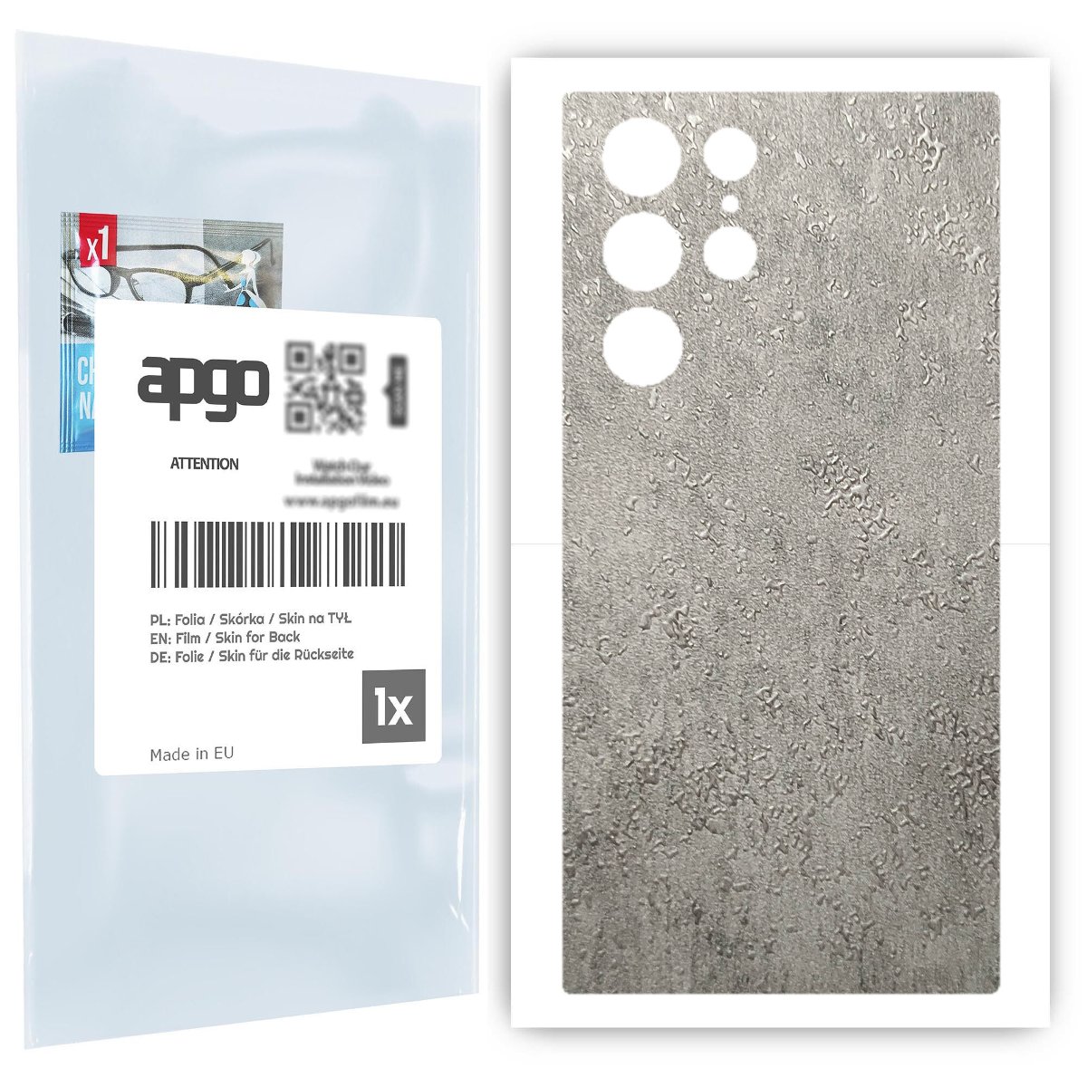 Folia naklejka skórka strukturalna na TYŁ do Samsung Galaxy S22 Ultra -  Beton - apgo SKINS