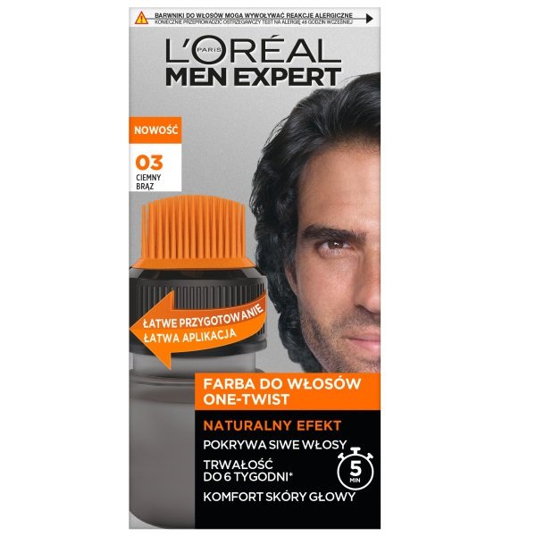 L''oreal L''Oréal - MEN EXPERT - Farba One-Twist do siwych włosów - Dla mężczyzn - 03 Ciemny Brąz