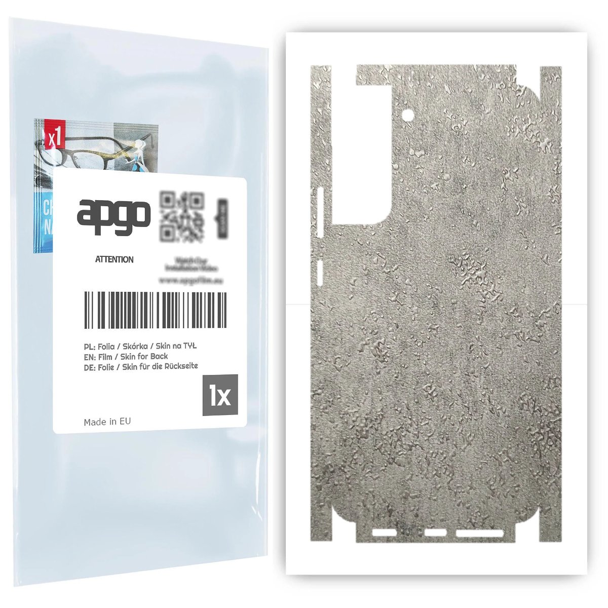 Folia naklejka skórka strukturalna na TYŁ+BOKI do Samsung Galaxy S22 Plus -  Beton - apgo SKINS