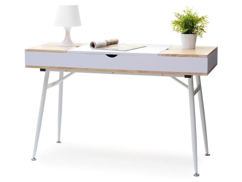 Nowoczesne Funkcjonalne Biurko 120X48 Visby Biały Sonoma