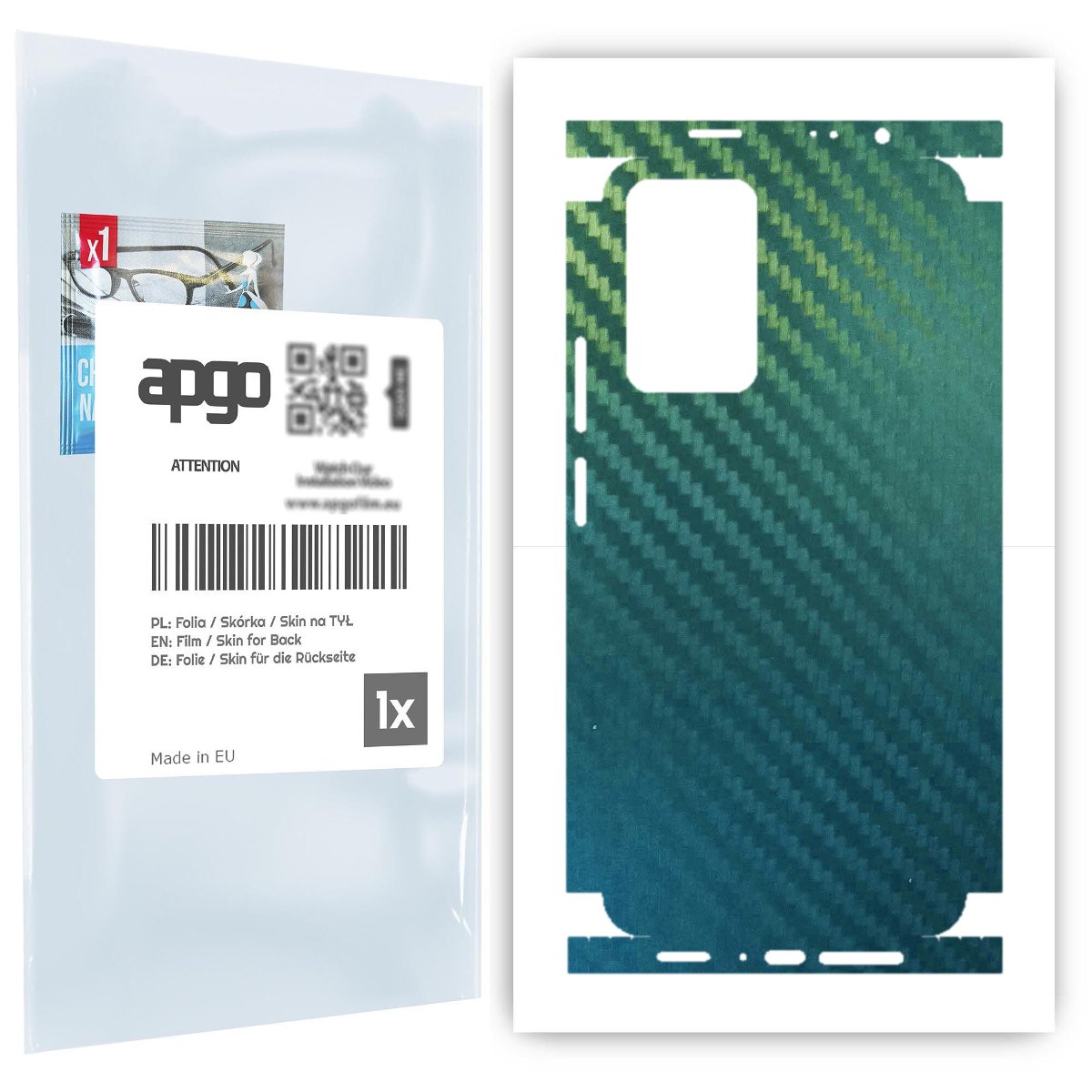 Folia naklejka skórka strukturalna na TYŁ+BOKI do Xiaomi Redmi Note 11 Pro Plus -  Carbon Kameleon CAKA1 - apgo SKINS