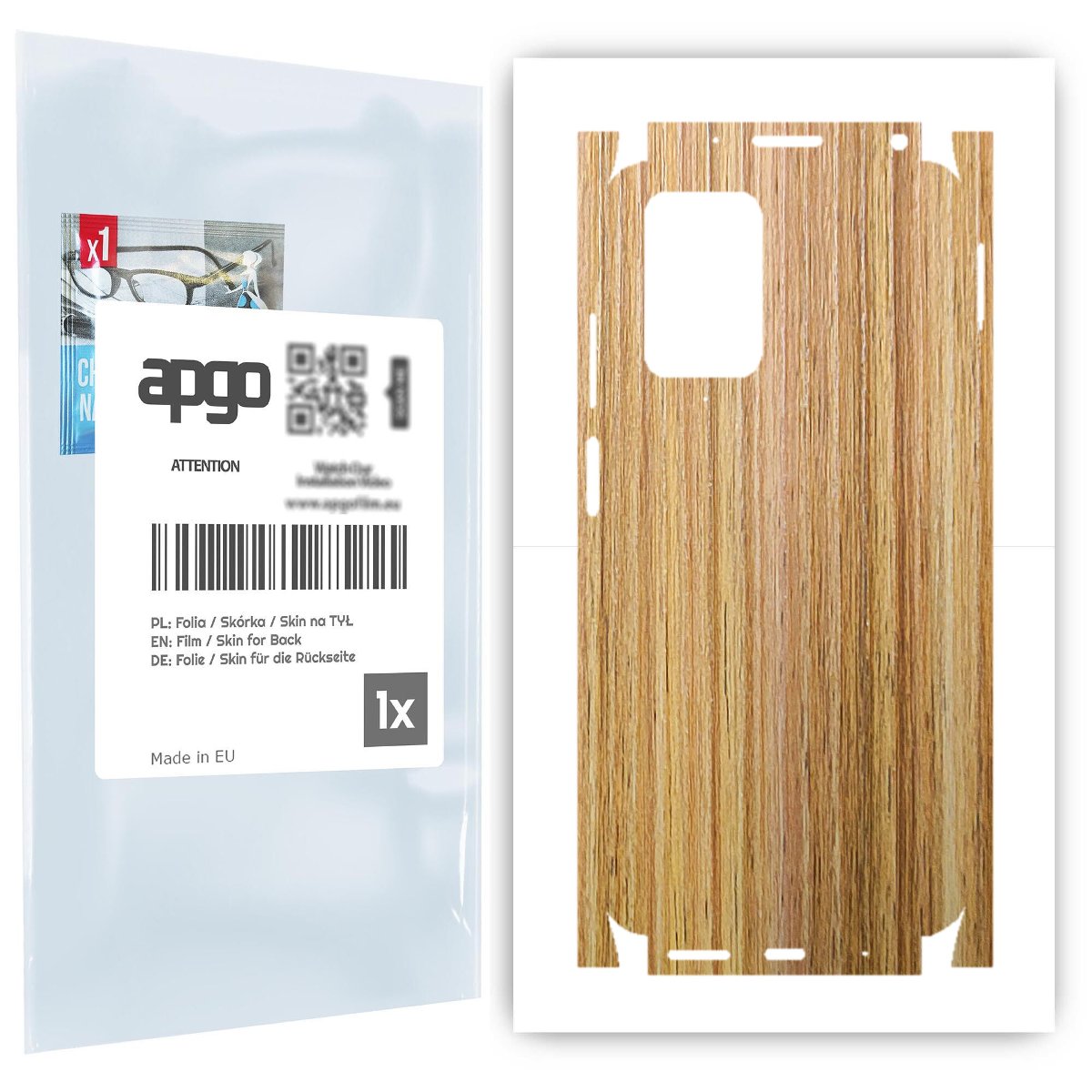 Folia naklejka skórka strukturalna na TYŁ+BOKI do Xiaomi Redmi Note 11 4G -  Drewno Dąb Miodowy - apgo SKINS