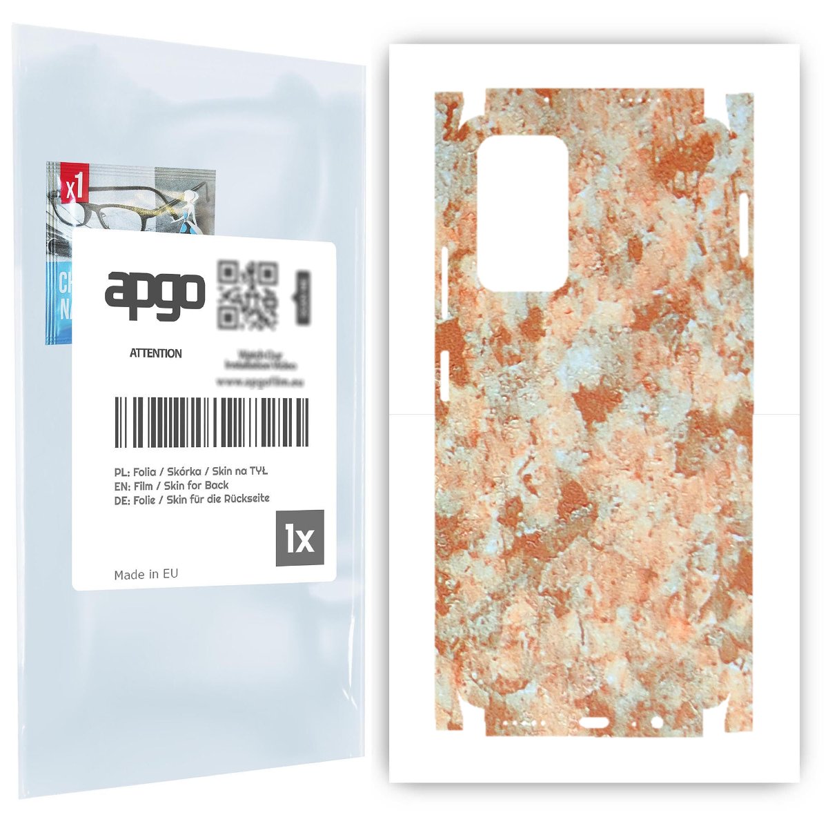 Folia naklejka skórka strukturalna na TYŁ+BOKI do Xiaomi Redmi Note 11T -  Kamień Piaskowiec - apgo SKINS