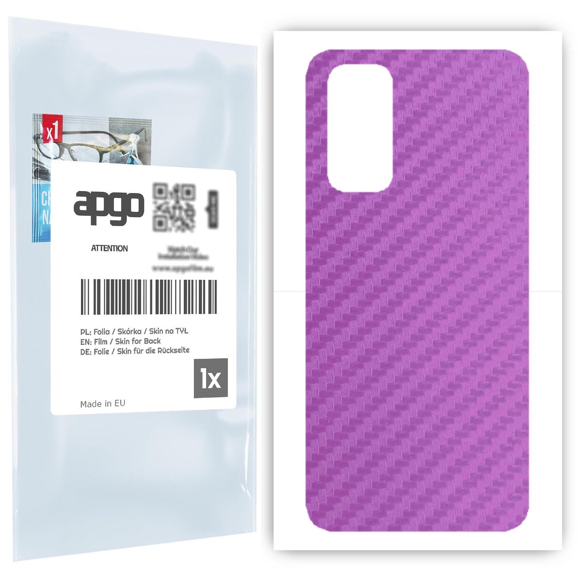 Folia naklejka skórka strukturalna na TYŁ do Xiaomi Redmi Note 11S -  Carbon Fioletowy - apgo SKINS