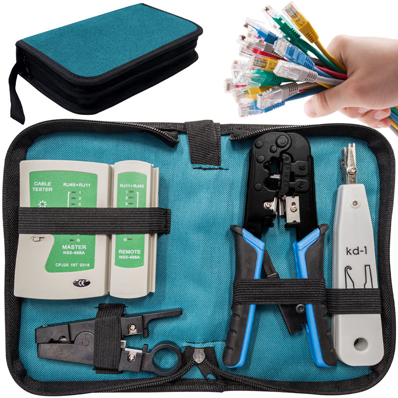 Tester Sieciowy Zaciskarka Stripper Wciskacz Rj45
