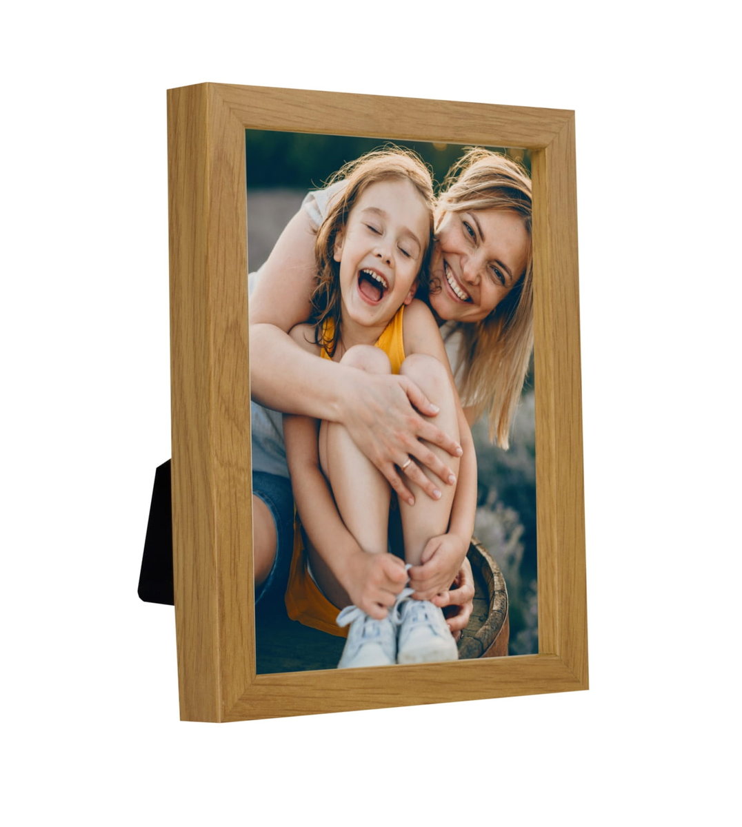 Ramka na zdjęcie 10x15 cm  stojąca i wisząca dębowa MDF szkło BD art