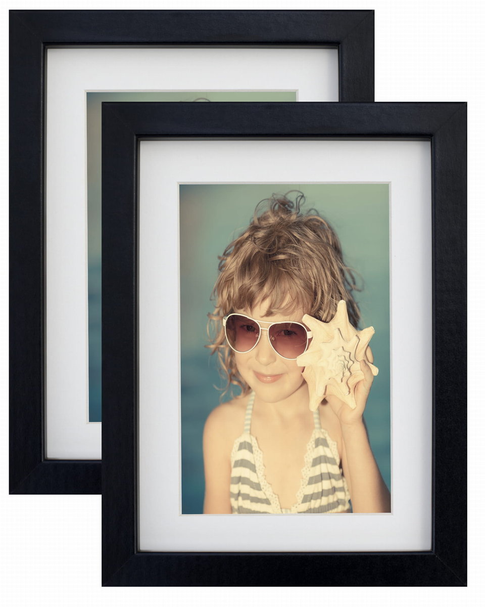 NA BD ART 13 x 18 cm ramka zdjęcia z passe-partout 10 x 15 cm, 2-pak, czarna