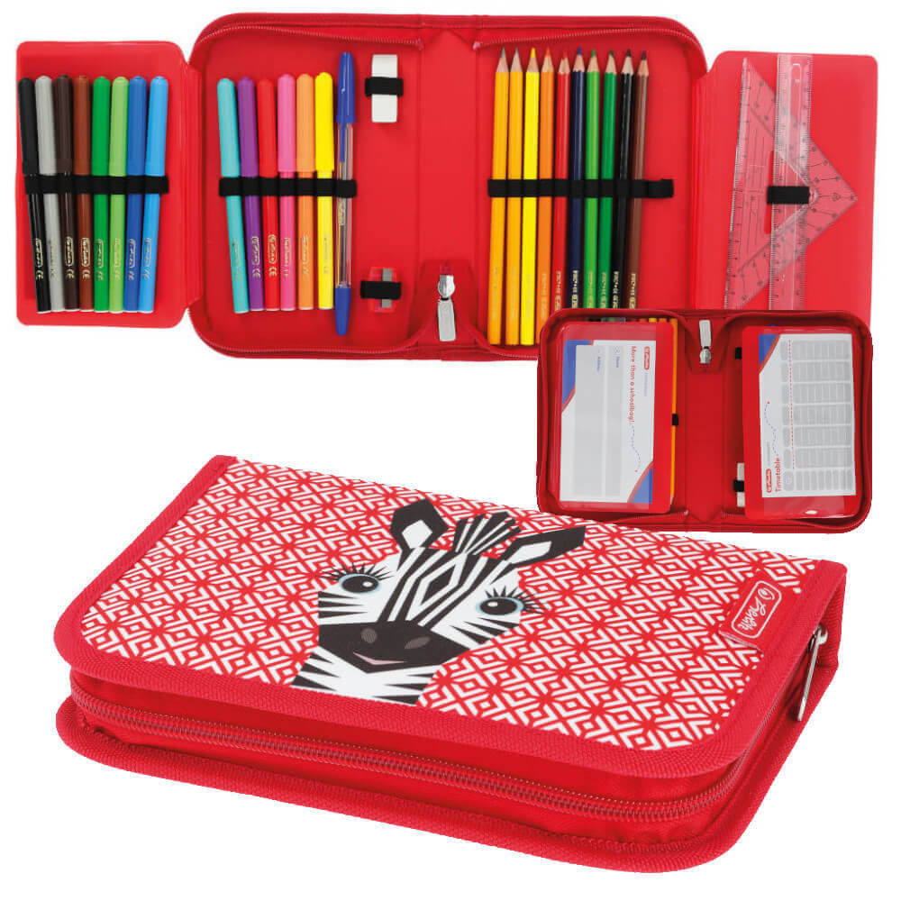Herlitz Piórnik 31 części Cute Animals Zebra -
