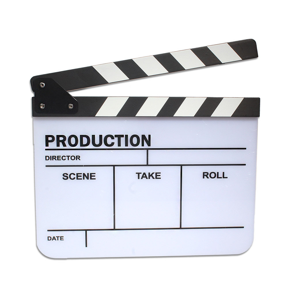 Klaps Filmowy 30X25Cm / Biały / Production / Na Pisaki - Mazaki