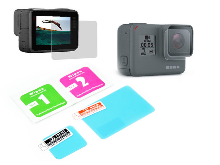 Zestaw 2W1 Osłona Na Obiektyw + Ekran Lcd Do Gopro Hero 7 6 5 Black