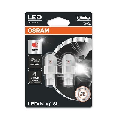 Żarówki Osram Led W16W 921Drp-02B (2 Sztuki) Czerwone