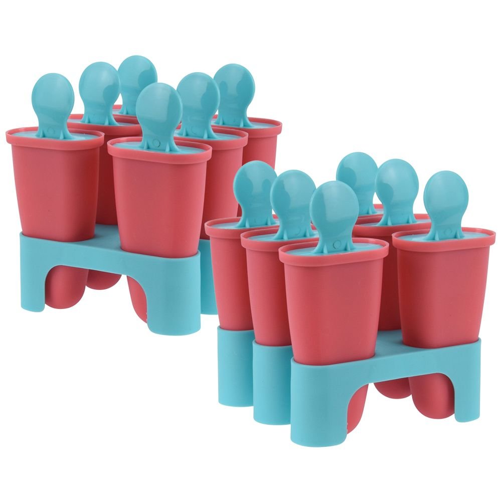 Excellent Houseware Foremka forma do lodów na patyku lody stojak zestaw 2 sztuki 2x6 sztuk