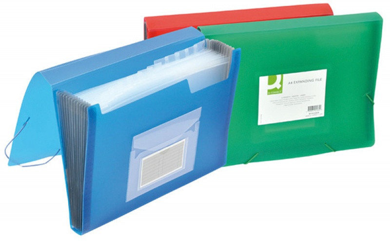 Q-Connect Teczka harm. z gumką PP, A4, 6-przegr., mix kolorów KF16600