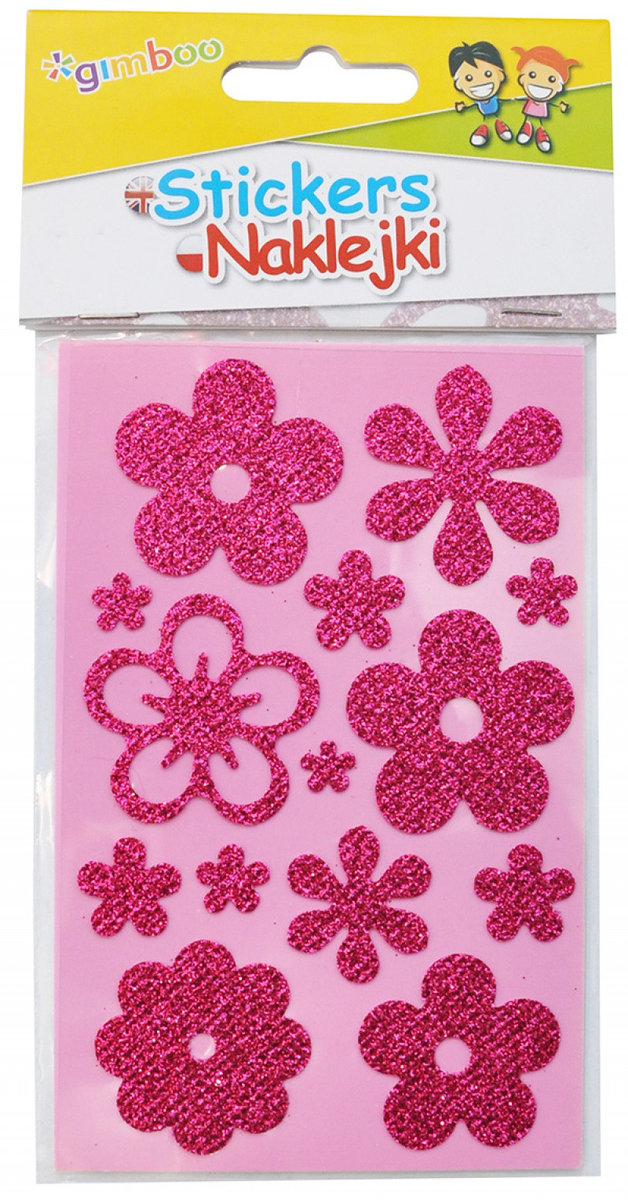 Pbs Connect Naklejki Kwiaty z brokatem 8x12,5 cm czerwone