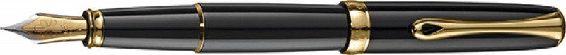 Diplomat d40203023 Excellence A2 fountain Pen ze stali z delikatnej koronki, schwarzlack/złote obramowanie D40203023