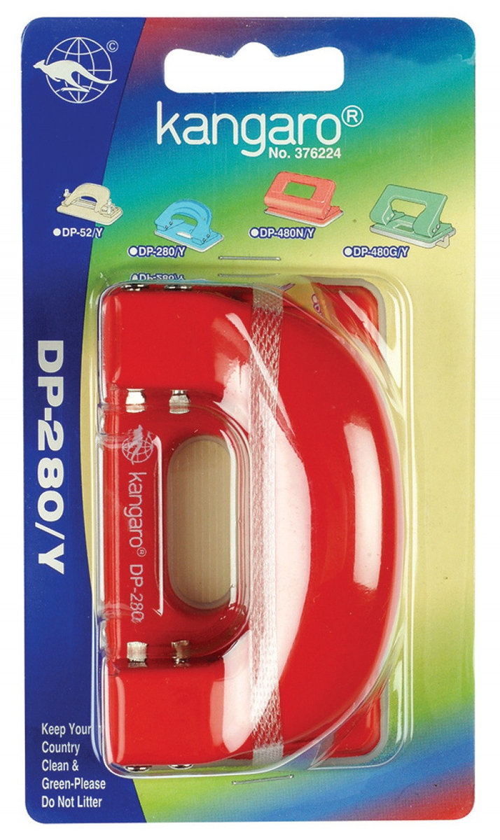 KANGARO INNY Dziurkacz Dp 280y Dziurkuje Do 11 Kartek Blister Czerwony 103L237
