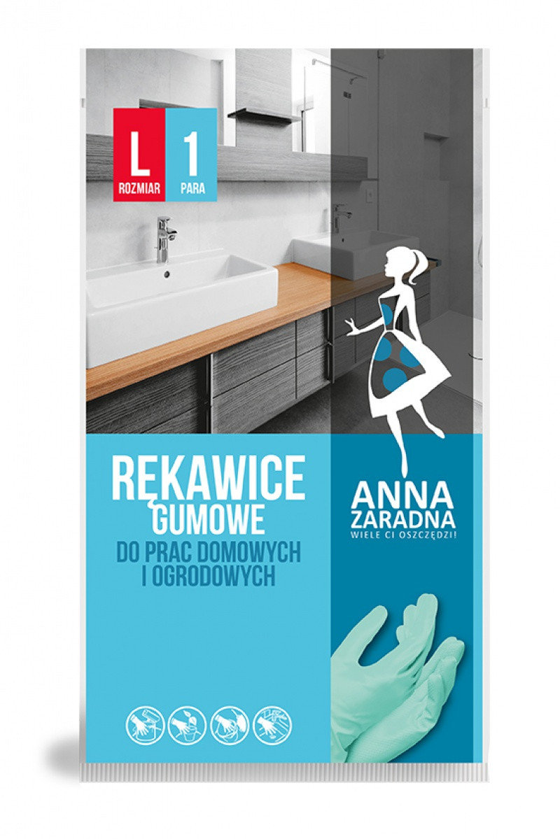 Rękawice gumowe żółte L ANNA ZARADNA R0769/48