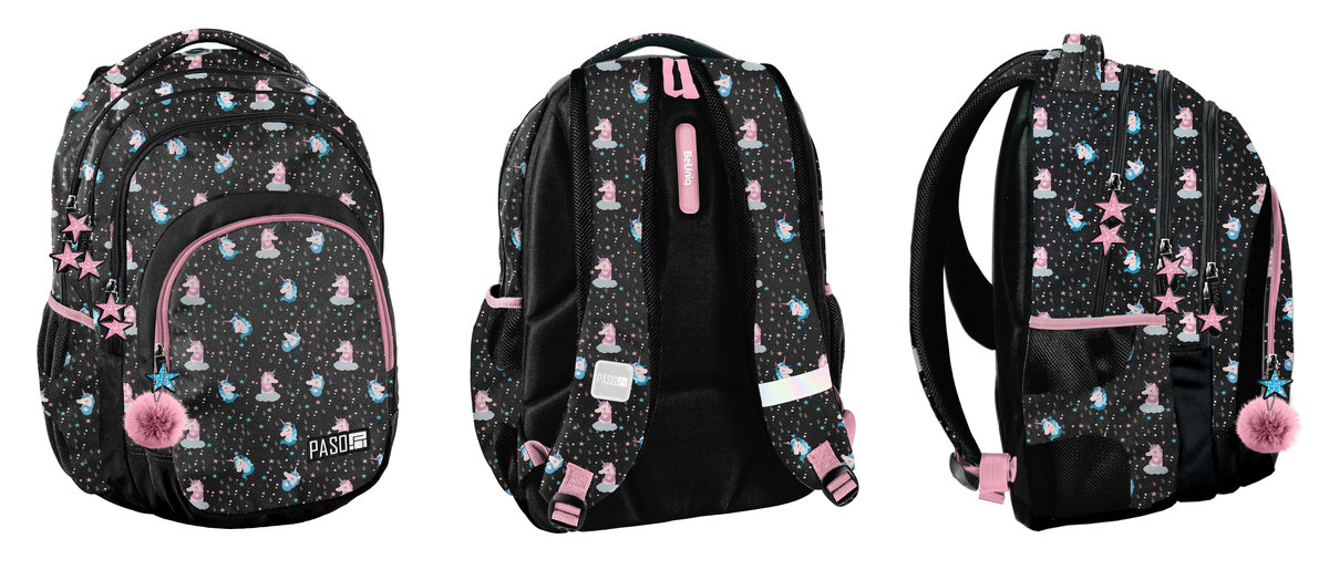 Paso Plecak Unicorn Black PP22UN-2706 Nowa