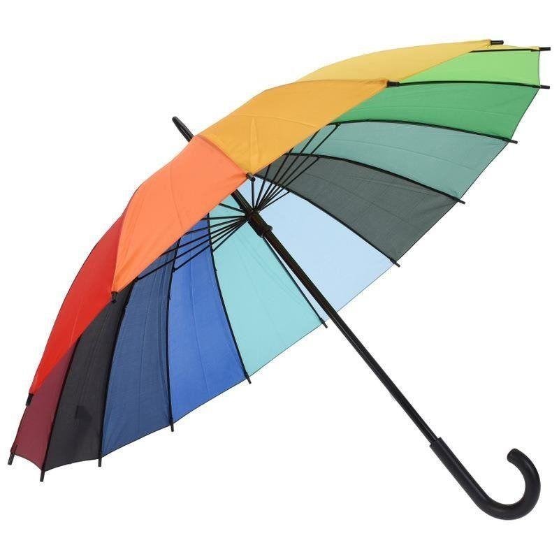 Excellent Houseware Parasol Kolorowy Kolorowa Parasolka Tęczowa Manualna Tęcza 98 Cm