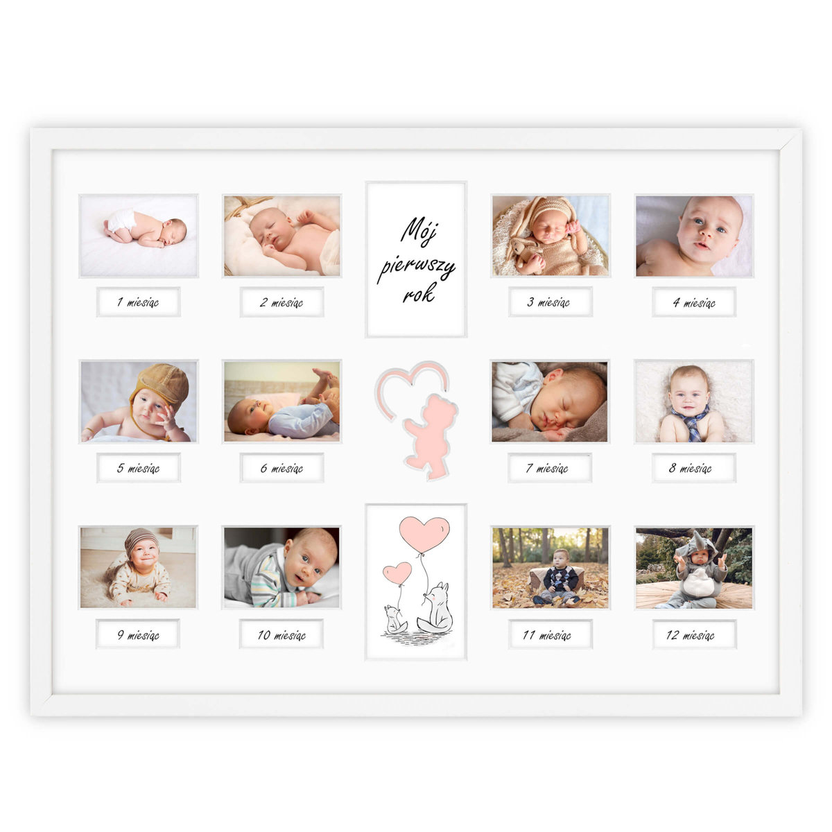 Ramka Dla Niemowlaka - Prezent Na Pierwszy Roczek Dziecka - Ramka Dla Baby Shower - Biała Ramka 30X40 Cm