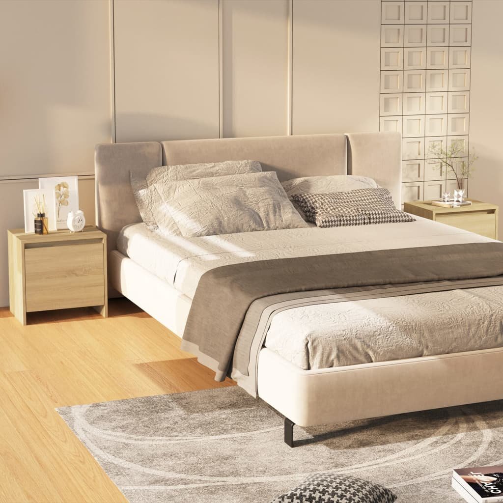 shumee shumee Szafki nocne 2 szt. dąb sonoma 45x34x44,5 cm płyta wiórowa