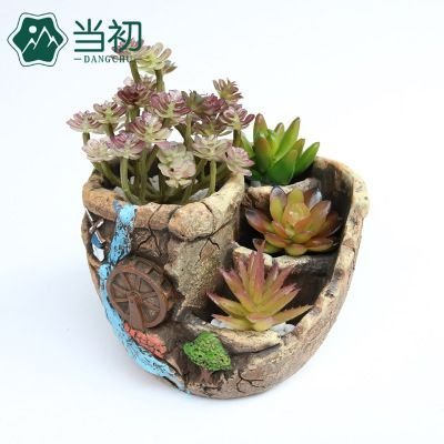 Blumfeldt Dekoracyjna ceramiczna z krajobrazem koło wodne, kolor piskowy