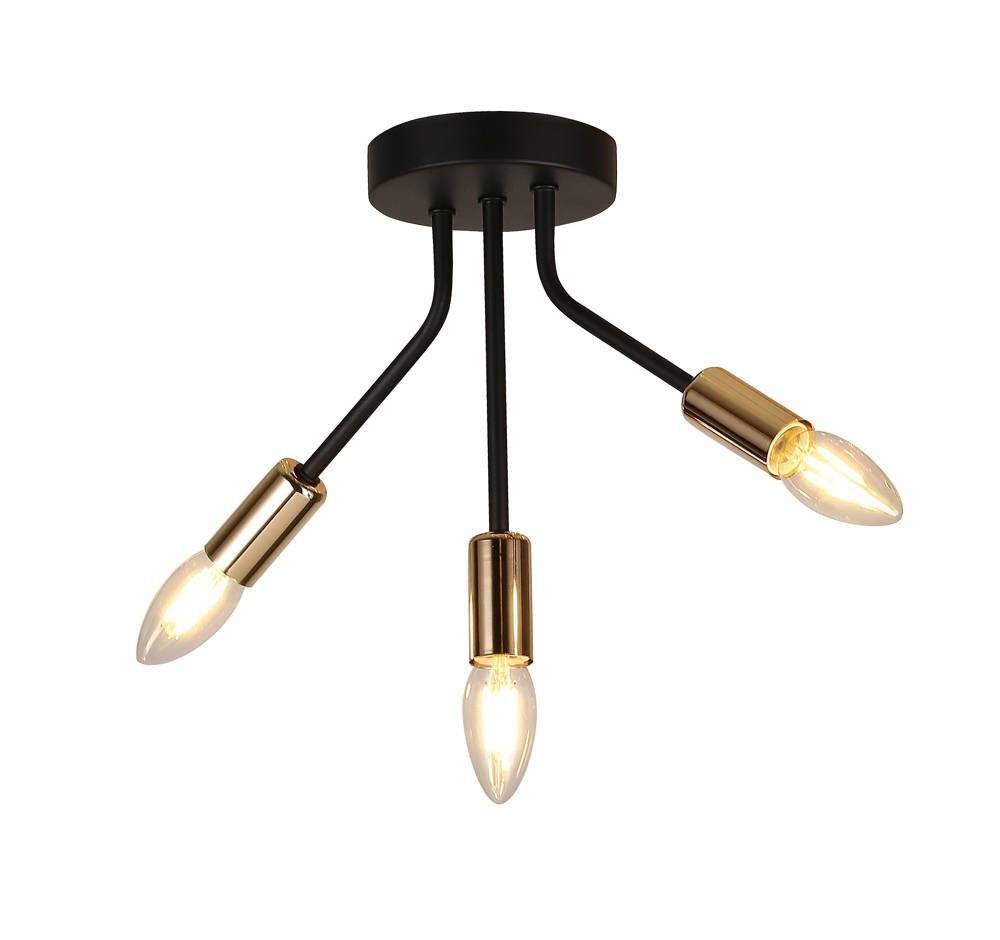 Candellux Lampa sufitowa czarno-złota 3x40W E14 Tiara 33-78032 33-78032