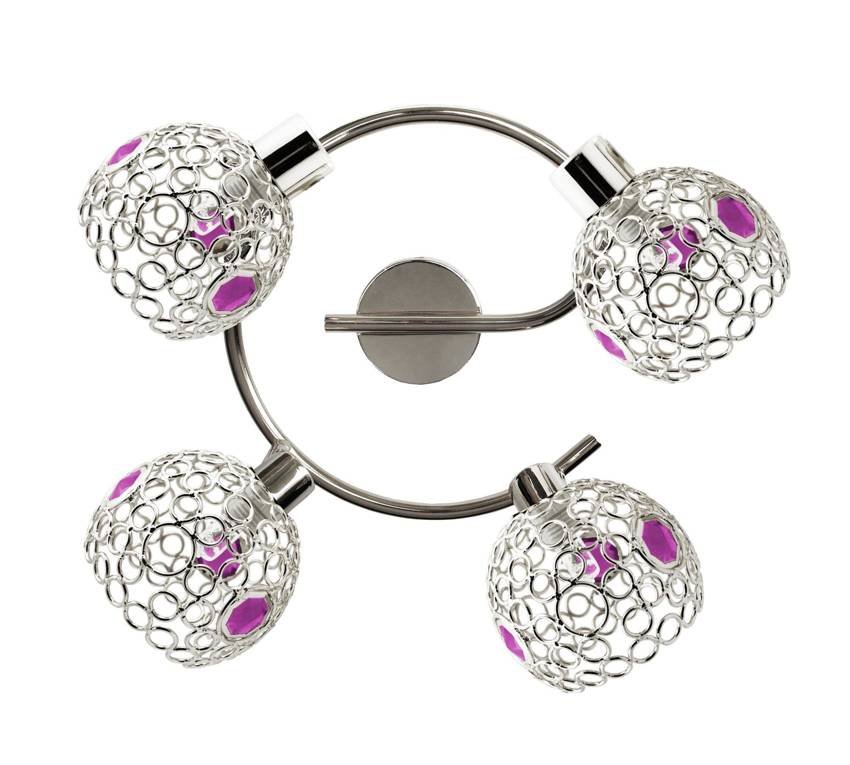 Candellux Kryształowy plafon sufitowy LAMPA ścienna OPRAWA spot ARON 98-12289 chrom Fioletowy