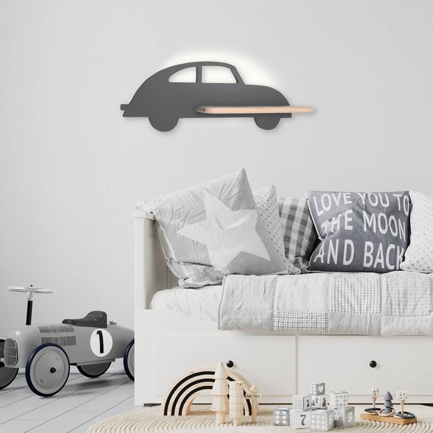 Candellux Lampa kinkiet półeczka 5W LED 4000K IQ Kids Car szary 21-85061 21-85061