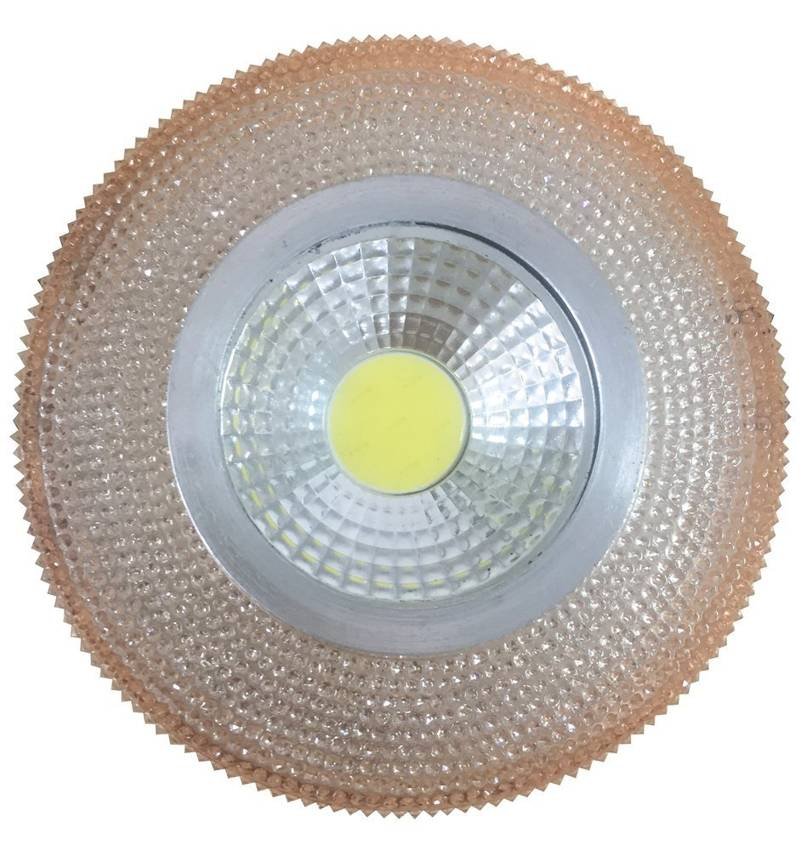 Candellux Oprawa Stropowa Stała Okrągła Sak-04 Al/Am 5W Led Cob 230V Szkło Akrylowe Burszt 2240305