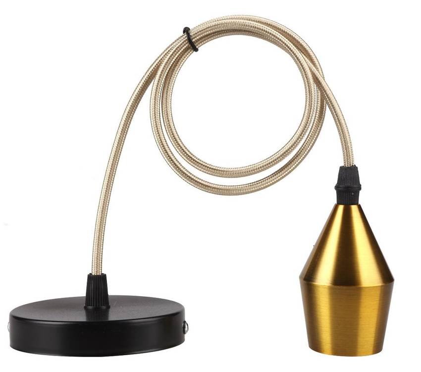 Zawiesie Metalowe Złote Lampa Wisząca Oprawa E27 31-05519