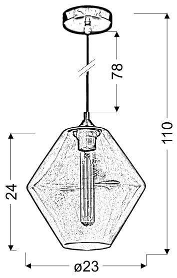 Candellux Lampa Wisząca Bremen 20 1X60W E27 Klosz Zielony 31-36353-Z