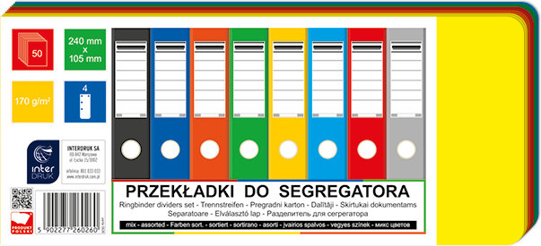 Interdruk Segregator Przekładki do segregatora 240x105 50mix TARGI AE791INT