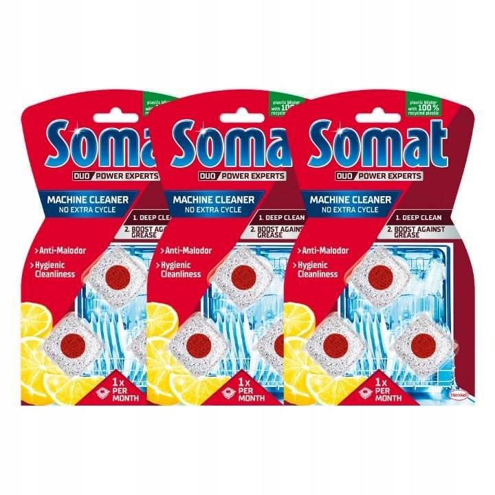Somat Machine Cleaner Czyścik do Zmywarki o Cytrynowym Zapachu A3 (3X20g)