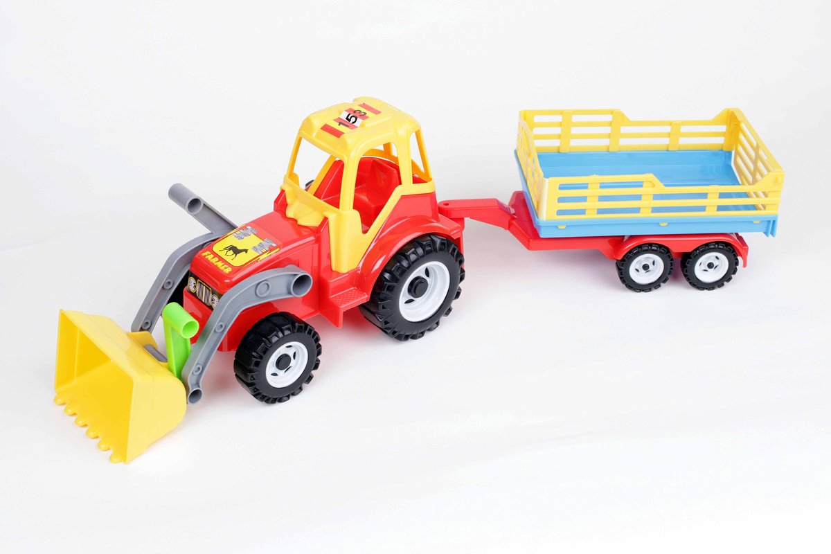 CHOIŃSKI Traktor z łyżką i przycz.CH z klockami CHOIŃSKI