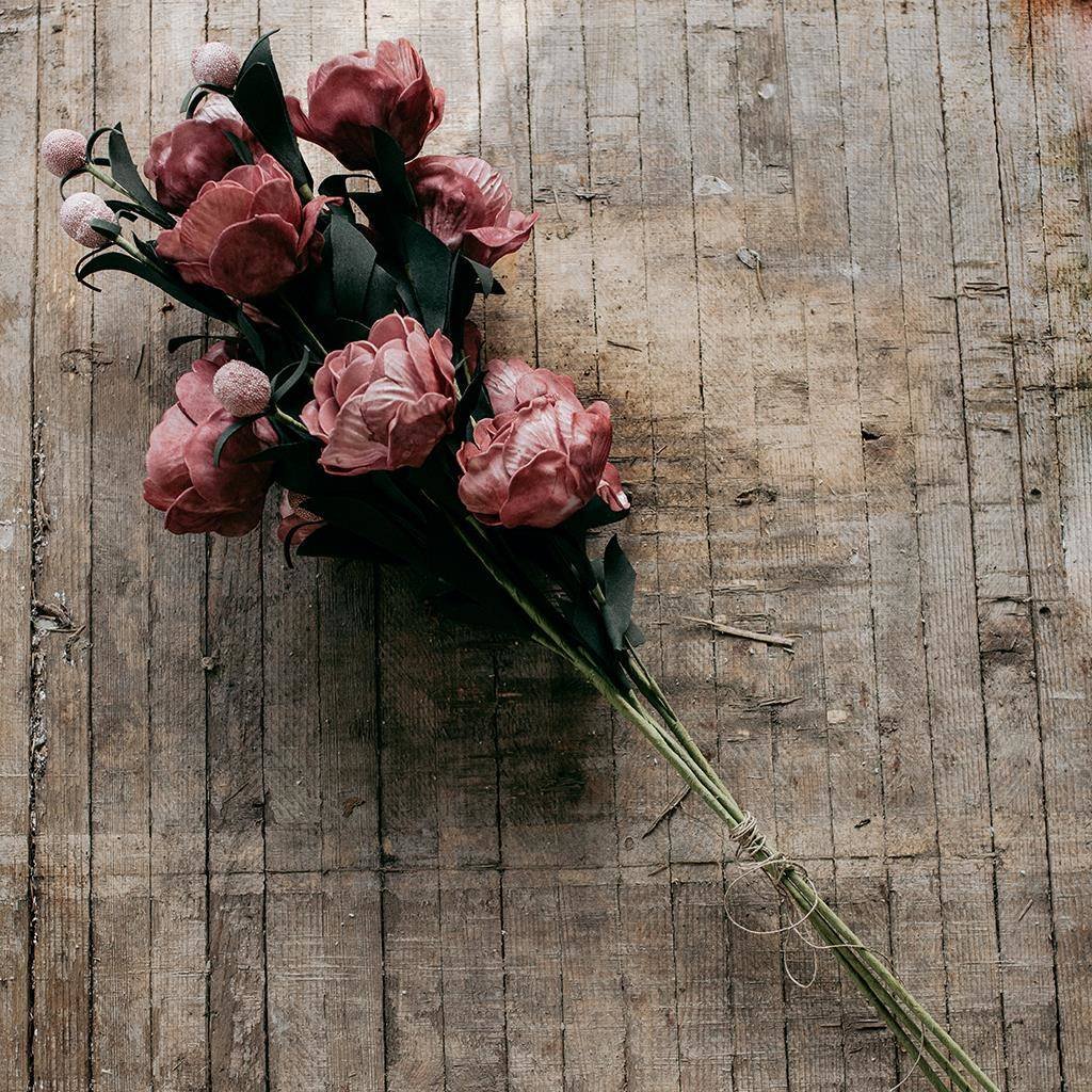 Peonie Piwonie Răłĺľowe - Bukiet 3 Szt.- Kwiaty Sztuczne Piankowe
