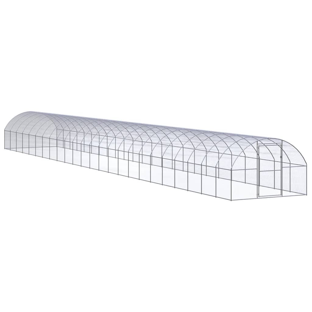 shumee shumee Klatka zewnętrzna dla kurcząt 3x24x2 m stal galwanizowana