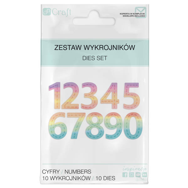 Wykrojnik Do Papieru - Cyfry Z Przeszyciem - 10 Szt.