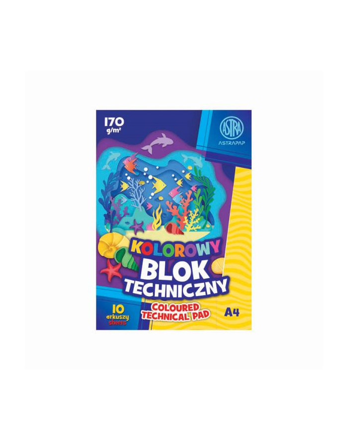 Blok techniczny A410K 170g kolorowy ASTRAPAP PAKIET 10 sztuk - ASTRA art-pap
