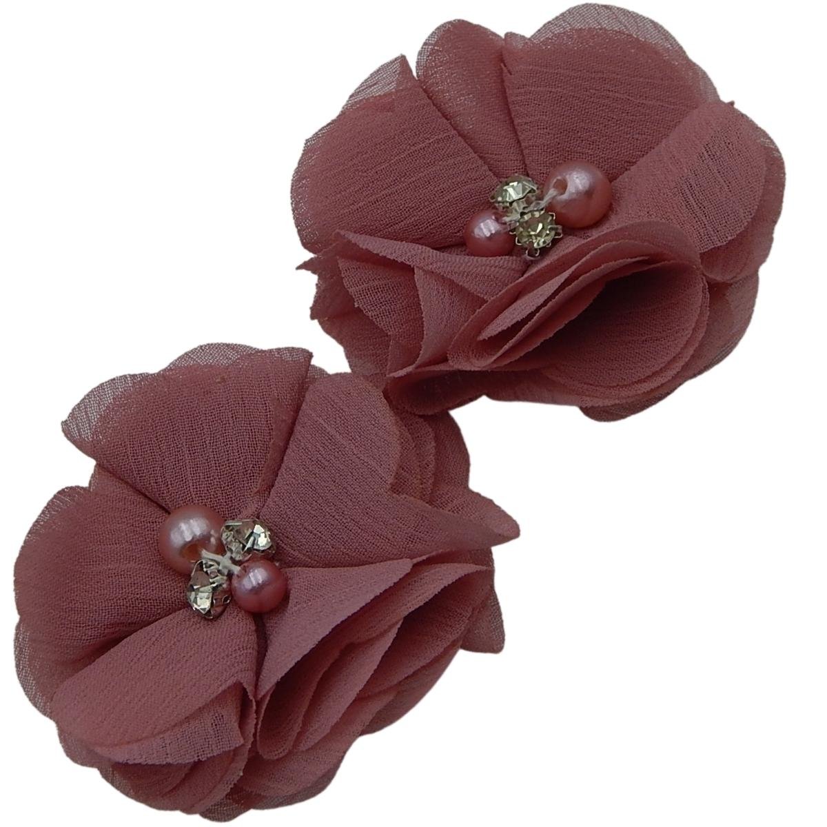 Kwiat Ozdobny Z Materiału Brudny Róż 2 Szt. Nr. 6