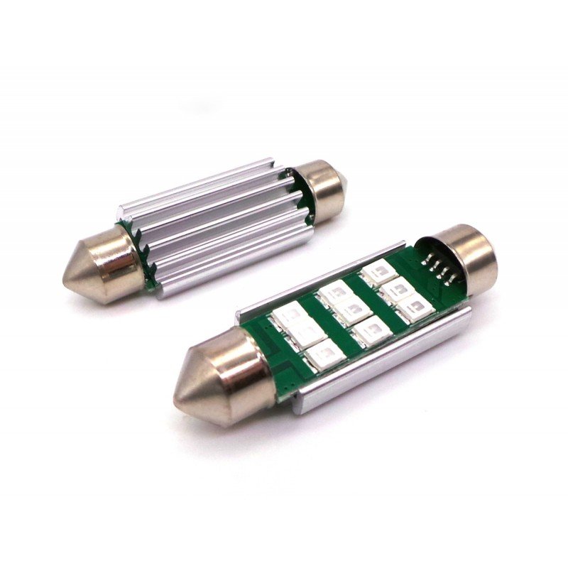 C10W, C21W Żarówka Led Sv8.5 12-24V Canbus 42Mm Biała Lub Niebieska 350Lm Motoledy