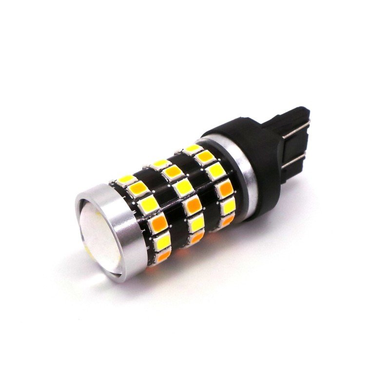 W21/5W Żarówka Led 7443 12V Canbus Biało-Pomarańczowa, Dwukolorowa 980Lm Motoledy