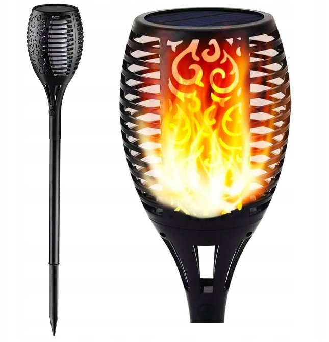 Pochodnia Solarna Lampa Led Do Ogrodu Piękna Duża 76cm