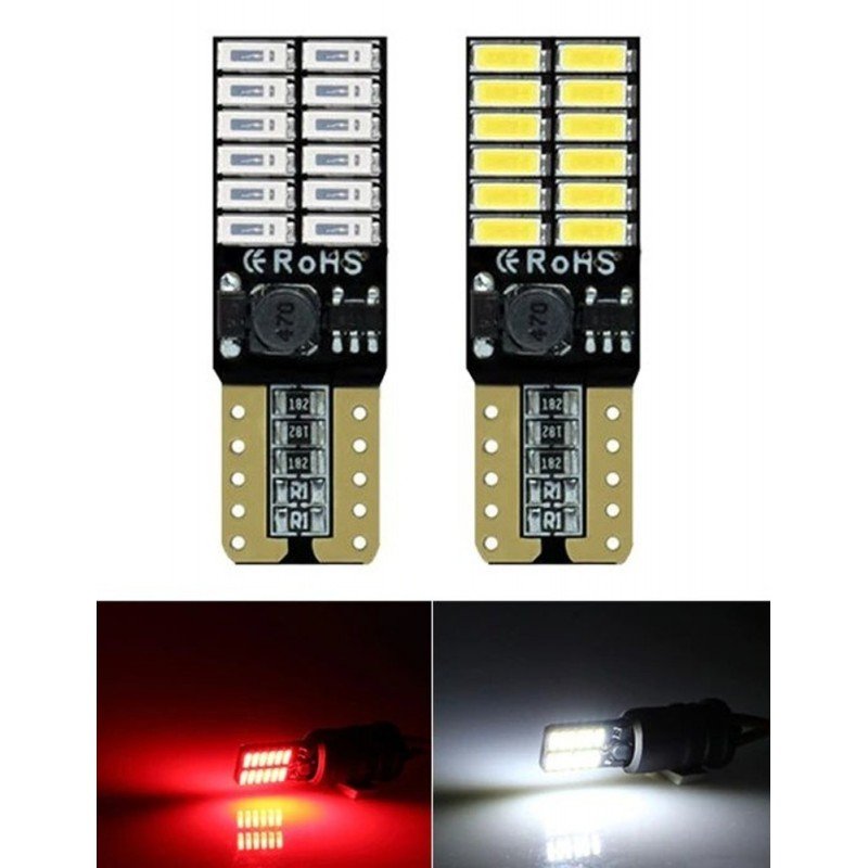 W5W Żarówka Led T10 12V Canbus 300Lm Biała Motoledy