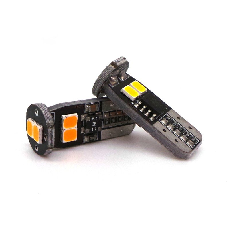 W5W Żarówka Led T10 12V-18V Canbus 400Lm Biała, Pomarańczowa Motoledy