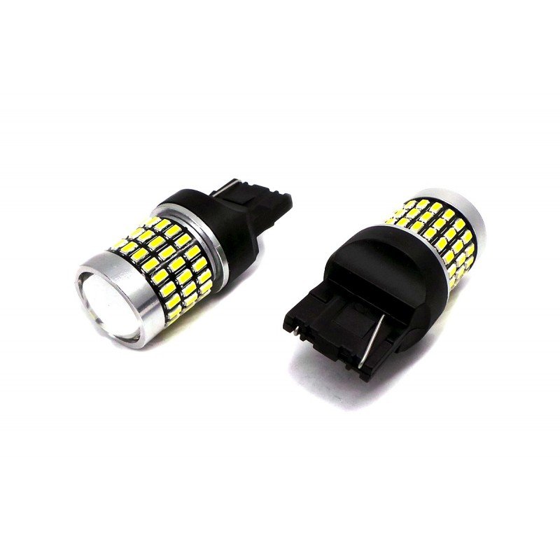 W21W Żarówka Led 7440 12-24V Canbus 2100Lm Biała Mocna Z Soczewką Motoledy
