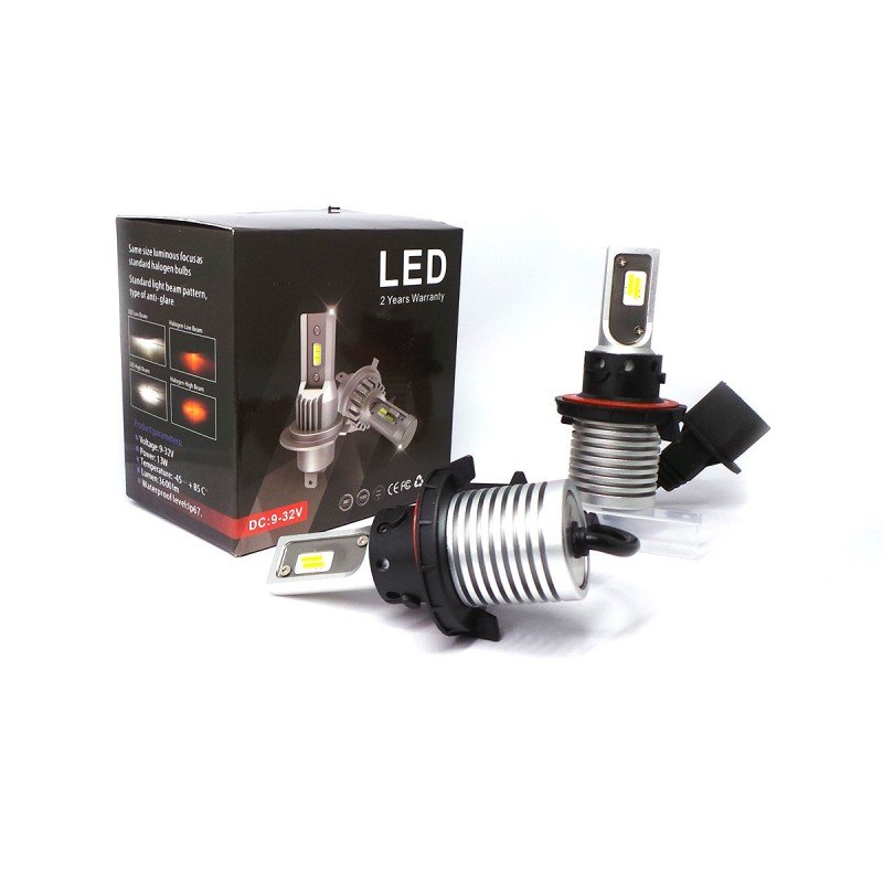 H13 Żarówki Led 9V-32V Canbus Csp 2Szt 2X 9000Lm Białe Mocne Nowość Homologacja Motoledy